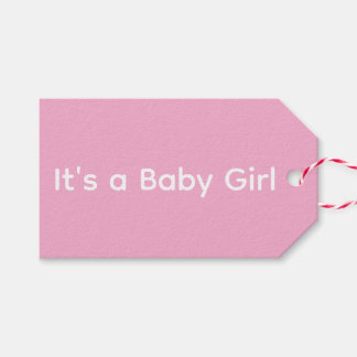 Einfache rosa und weiße Es ist ein Mädchen-Geschen Geschenkanhänger