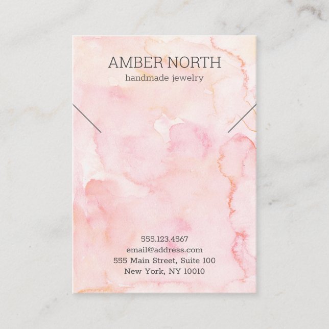 Einfache rosa Wasserfarben Schmuck Bracelet-Kette Visitenkarte (Vorderseite)