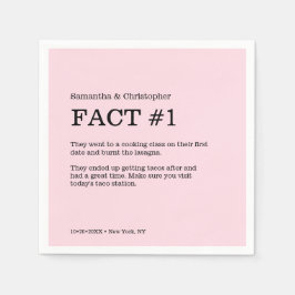 Einfache rosa weiße Hochzeit Serviette