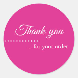 Einfache, rosa, weiße Kunden Vielen Dank Runder Aufkleber