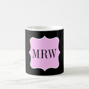 Einfache rosa weiße schwarze kaffeetasse