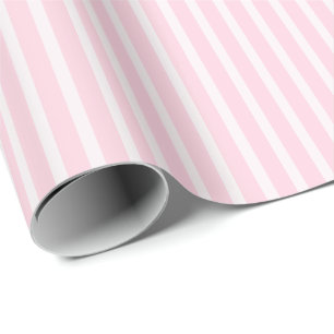Einfache rosa weiße Streifen Weihnachten Geschenkpapier