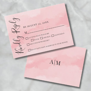 Einfache rosafarbene Hochzeits-RSVP-Karte RSVP Karte