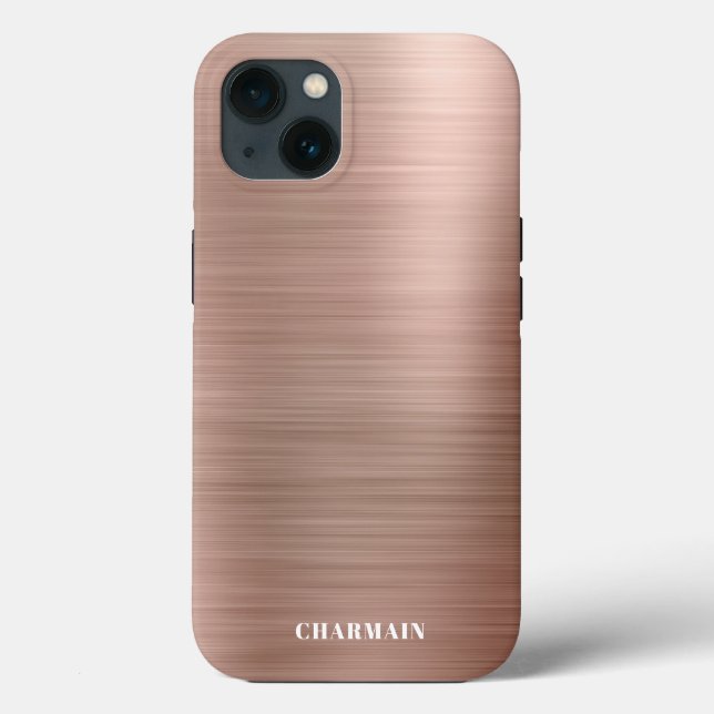 Einfache Rose aus Edelstahl Case-Mate iPhone Hülle (Rückseite)