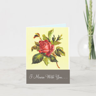 Einfache Rose Blume Begräbniskarte Karte