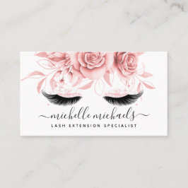 Einfache Rose Gold Blush Eyelashes Wasserfarbe Visitenkarte