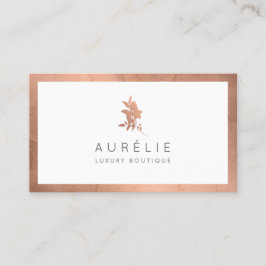 Einfache Rose Gold Floral Luxus Boutique Visitenkarte