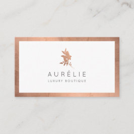 Einfache Rose Gold Floral Luxus Boutique Visitenkarte