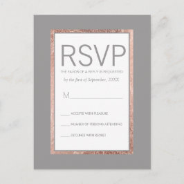 Einfache Rose Gold Frame Slate Grau UAWG Einladungspostkarte