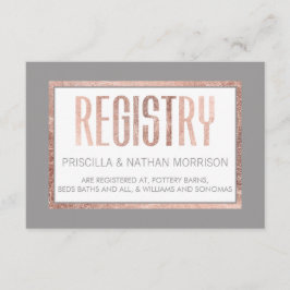 Einfache Rose Gold Frame Slate Graue Geschenkregis Begleitkarte