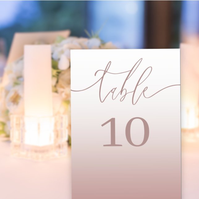 Einfache Rose Gold Gradient Wedding Tischnummer (Von Creator hochgeladen)