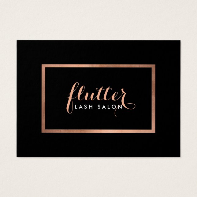 Einfache Rose Gold Lash Salon Logo Black Aftercare (Vorderseite)