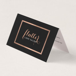 Einfache Rose Gold Lash Salon Logo Black Aftercare Visitenkarten
