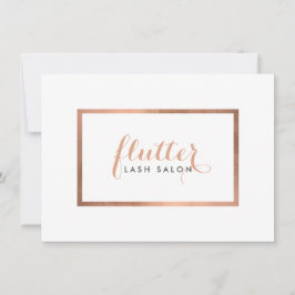 Einfache Rose Gold Lash Salon Logo Geschenkgutsche