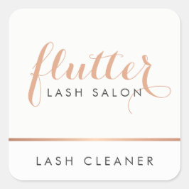 Einfache Rose Gold Lash Salon Logo Quadratischer Aufkleber