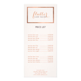 Einfache Rose Gold Lash Salon Logo Rosa Werbekarte