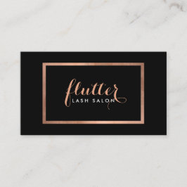 Einfache Rose Gold Lash Salon Logo Schwarz Visitenkarte