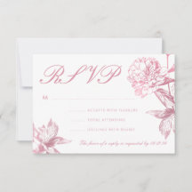 Einfache Rose Gold Moderne Blumenhochzeit RSVP