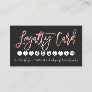 Einfache Rose Gold Moderne Typografie Schwarz-weiß Treuekarte