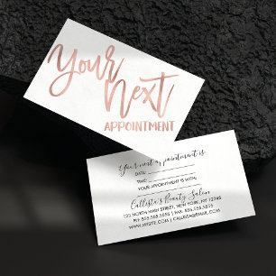 Einfache Rose Gold Moderne Typografie Weiß Schwarz Terminkarte