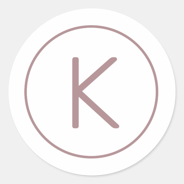 einfache Rose Gold-Monogramm-Umschlag Aufkleber (Vorderseite)