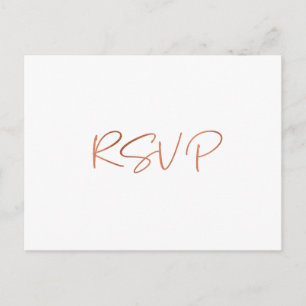 Einfache Rose Gold Script Empfang UAWG Postkarte