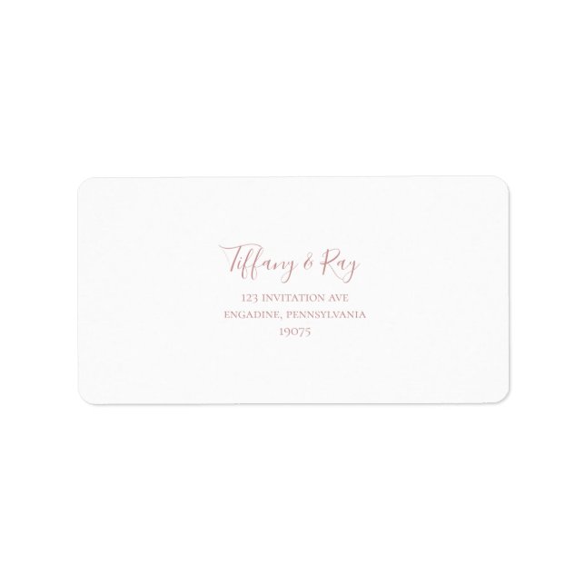 Einfache Rose Gold UAWG Address Labels Adressaufkleber (Vorne)