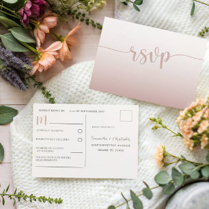 Einfache Rose Gold UAWG Wedding Einladungspostkarte