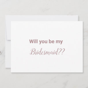Einfache Rose Goldbridmaid-Vorschlagskarte
