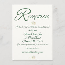 Einfache Rose Hochzeitsempfangskarte Begleitkarte