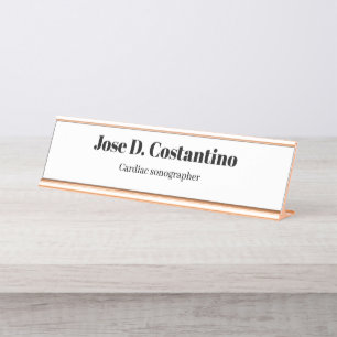 Einfache Rosé Pastell Hell Name Titel Schreibtisch Schreibtischnamensplakette