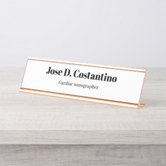 Einfache Rosé Pastell Hell Name Titel Schreibtisch Schreibtischnamensplakette