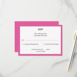 Einfache Rose Personalisiert Hochzeit RSVP Karte