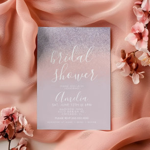 Einfache roségoldene rosa Brause Braut Hochzeitsgl Postkarte