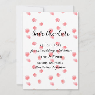 Einfache Rosenblätter Save the Date flach