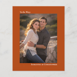 Einfache Rost Orange BUDGET Hochzeit Foto Einladun