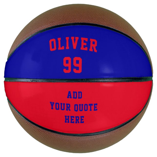 Einfache Rot- und Blauer Namensnennung - Aktionsba Basketball (Vorderseite)