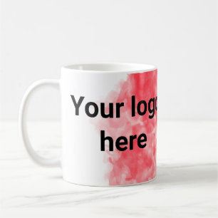 Einfache rote Aquarellfarbe, fügen Sie Ihr Logo un Kaffeetasse