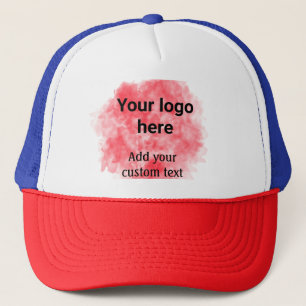 Einfache rote Aquarellfarbe Fügen Sie Ihrem Logo I Truckerkappe