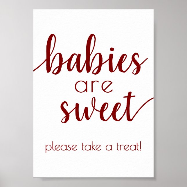 Einfache rote Babys sind süß | Candy Apple Dusche Poster (Vorne)