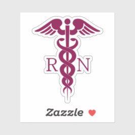 Einfache rote Caduceus Registered Nurse RN Symbol Aufkleber