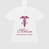 Einfache rote Caduceus Registered Nurse RN Symbol