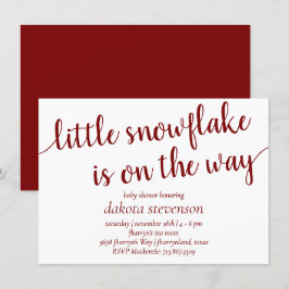 Einfache rote Dusche | Candy Apple Little Snowflak Einladung