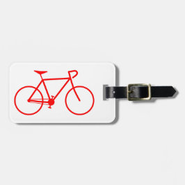 Einfache rote Fahrrad-Silhouette Gepäckanhänger