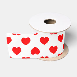 Einfache rote Herzen Minimalistisch Satinband