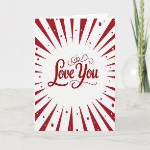 Einfache rote Love You Burst-Punkt-Karte Karte