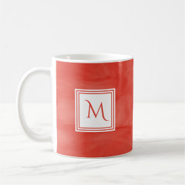 Einfache Rote Orange Subtile Marmor Modernes Monog Kaffeetasse