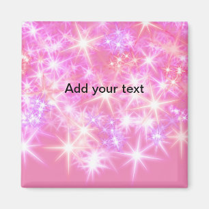 Einfache rote rosa Glitterfunkelsterne fügen Sie I Magnet