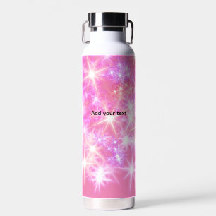 Einfache rote rosa Glitterfunkelsterne fügen Sie I Trinkflasche