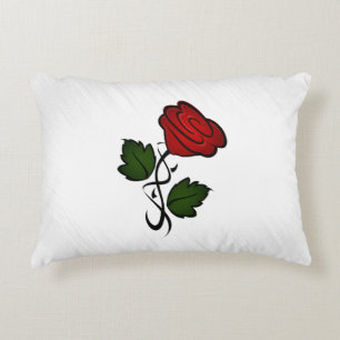 Einfache Rote Rosen Dekokissen